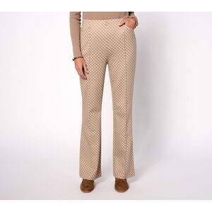 Maya J Women's Pants Sz S Tall Printed Ponte Baby Boot Cut Brown A628059